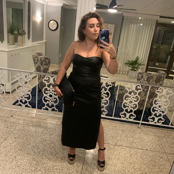 Free People Mira Leather Bodice Midi Dress - Size 10 - Picture 12 of 12